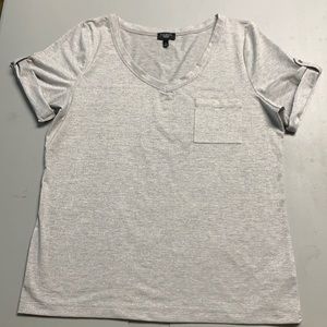 Talbots metallic silver short sleeve top